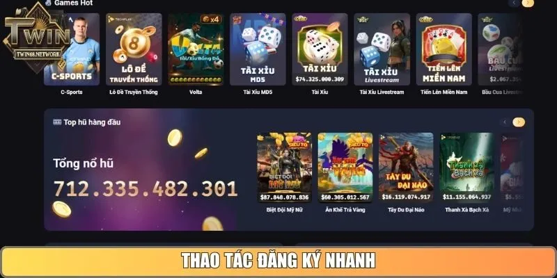 Thao tác đăng ký nhanh
